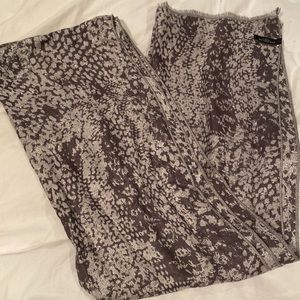 Ann Taylor Silver/Metallic and Gray Scarf
